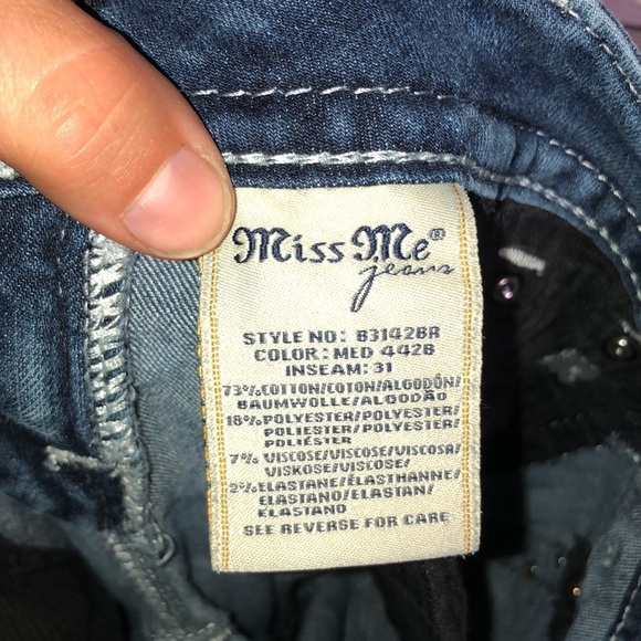 Miss me jeans standard boot cut size 25 white wash color distressed western jean - Picture 8 of 8